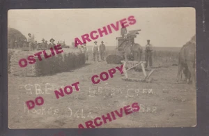 Hooker OKLAHOMA RPPC c1910 BROOM CORN SEEDER Farming G.B. EWERT'S FARM OK - Picture 1 of 3