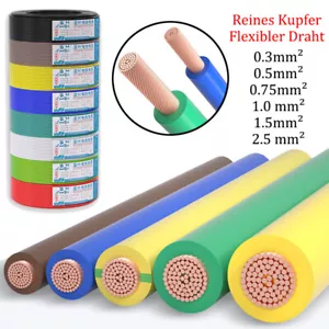 0,3/0,5/0.75~2,5mm² RV Einadriges Isoliert Kupfer PVC Flexibler Draht und Kabel - Picture 1 of 10