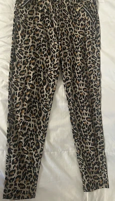 Leggings elásticos marrones con estampado animal talla S cremalleras brillantes viscosa Foto 1 de 3