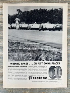 Firestone Super Sports 170-T Reifen Deluxe Champion 1961 Vintage Printanzeige - Bild 1 von 1