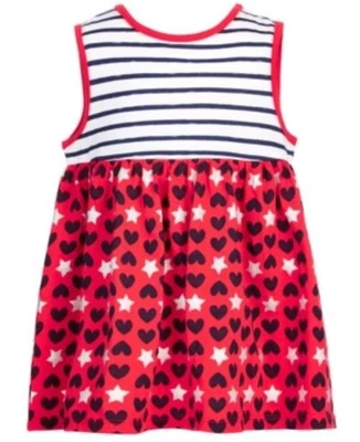 Vestido First Impressions Bebé Niñas 6-9M Estrella Corazón Sin Mangas EE. UU. Rojo Blanco Azul Foto 1 de 4