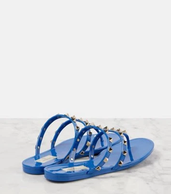 Valentino - Summer Rockstud blue sandals - Image 1 of 4