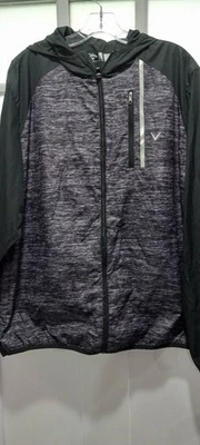 Chaqueta cortavientos Callaway con capucha ligera y cremallera talla grande para hombre Foto 1 de 4