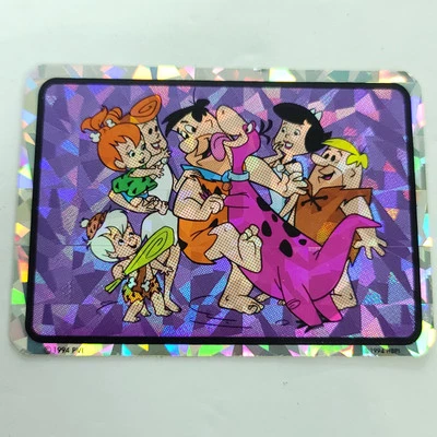 Máquina expendedora The Flintstones Fred Dino lamiendo pegatina prisma años 90 vintage Foto 1 de 2
