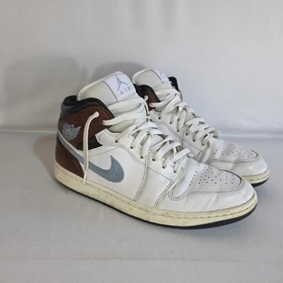 Nike Air Jordan 1 Mid Palomino Blanco Azul Gris Hombre Talla 10 FQ7831-142 Foto 1 de 4