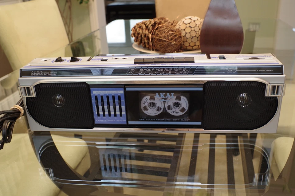 AKAI AJ-202FS gravador cassete rádio estéreo fita boombox portátil - Imagem 1 de 4