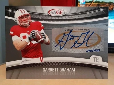 2010 Sage *Silver* 270/400 Garrett Graham #A-21 Rookie Auto RC WISCONSIN BADGERS - Image 1 of 2