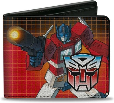 Vegan Bi-Fold Wallet - Transformers Optimus Prime Blaster Pose Autobot - Image 1 of 4