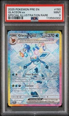 2025 POKEMON PRE EN-PRISMATIC EVOLUTIONS #150 GLACEON EX PSA 9 - Image 1 of 2