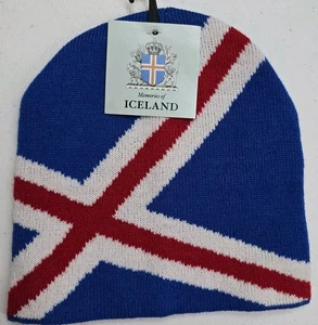 NWT Memories Of Iceland Flag Beanie Hat Cap Thin Lightweight - Picture 1 of 3