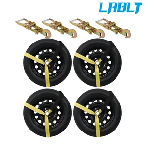 LABLT Car Tie Down with Snap Hooks - Lasso Style - 2 Inch x 96 Inch - 4 Pack - Picture 1 of 14