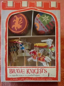 Meri Meri Brave Knights Party Cupcake Kit Toppers Party Set Medieval Battle - Picture 1 of 9