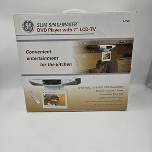 GE Slim Spacemaker White AM/FM Radio DVD CD Player 7" LCD-TV 7-5500 open box - Picture 1 of 24