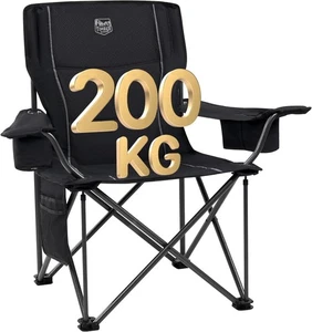 Camping Chairs for Adults Heavy Duty 200kg Oversized, Padded Folding Chair with - Picture 1 of 8