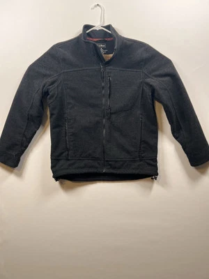 LL Bean Mens M Full zip jacket Wool Fleece lined Dark Gray - Image 1 of 4