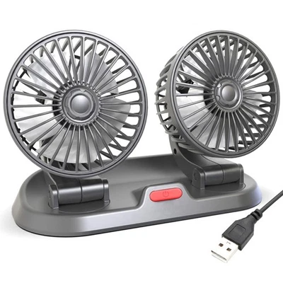 Ventilatore USB per Auto, Ventilatore a Doppia Testa, Portatile, Ventilatore Automatico, 9450 - Immagine 1 di 4
