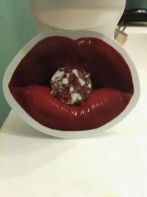 Sexy Teeth  👄 Biting Diamond Humor Skateboard 💻 🎸 Decal Sticker 🆓 Sticker. - Image 1 of 2