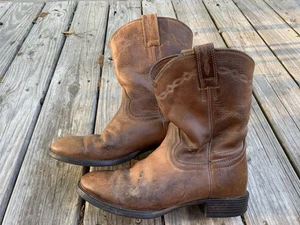 Ariat Heritage Roper Western Boots Men's 8.5D Distressed Brown Leather 10002284 - Picture 1 of 9