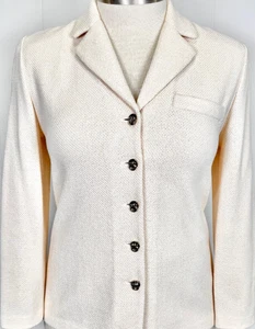 St.John button jacket white textured knit size 6 - Picture 1 of 3