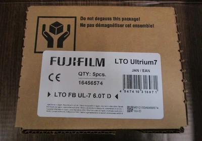 FUJIFILM 16456574 Lot of 5 LTO Ultrium 7 6.0T D 6TB NEW - Image 1 of 3