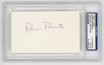 Robin Roberts Signed Index Card. PSA. Philadelphia Phillies Hall of Famer - Image 1 of 2