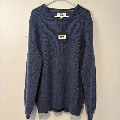 Joseph Abboud Heritage Men's XL Blue Merino Wool Blend Knit Sweater NWT - Image 1 of 4
