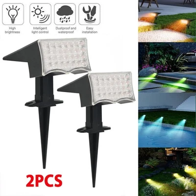 28 LED RGB Gartenstrahler Solarstrahler Solarleuchte Garten Außen Wasserdichte - Bild 1 von 4
