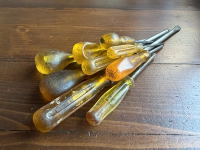 Job Lot Of Old/ Vintage Yellow  Screwdrivers   - Image 1 of 4