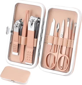 Juego de Manicura Pedicura Profesional 9 Piezas Regalo Elegante Estuche de Viaje - Imagen 1 de 7