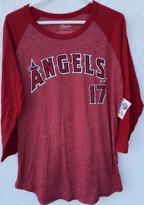 Majestic Threads Los Angeles Angels Shohei Ohtani Mujer Manga 3/4 2X Nuevo con Etiquetas $50 Foto 1 de 4