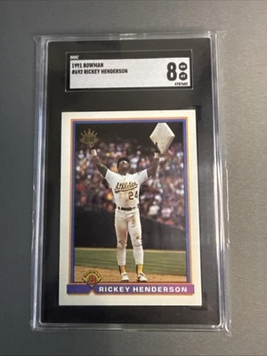 1991 Bowman Rickey Henderson #692 SGC 8 - Image 1 of 2