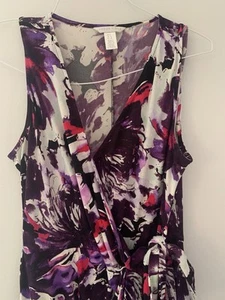 London Times Damen Boho mehrfarbig Wickel Krawatte Blumen auffällig Slvless Maxikleid Gr. 8 - Bild 1 von 12