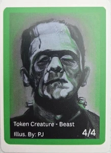 Tarjeta de juego ficha artística dibujada a mano personalizada Green Beast 4/4 - NUEVA - Frankenstein - Imagen 1 de 2
