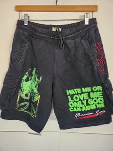 Maison Noir Judgement Day Shorts Black/Neon Cargo Pockets 100% Cotton Men’s M - Picture 1 of 8