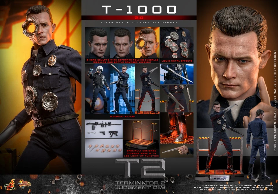 New Hot Toys MMS774 Terminator 2 Judgment Day T1000 Robert Patrick 2.0 - Image 1 of 1