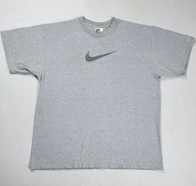 Vintage Nike Swoosh T-Shirt Men's Size XL Gray Short Sleeve White Tag 1990's - Image 1 of 4