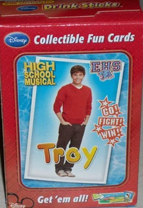 High School Musical Zac Efron Disney Drink Sticks Collectible Fun Card Xmas gift - Picture 1 of 2