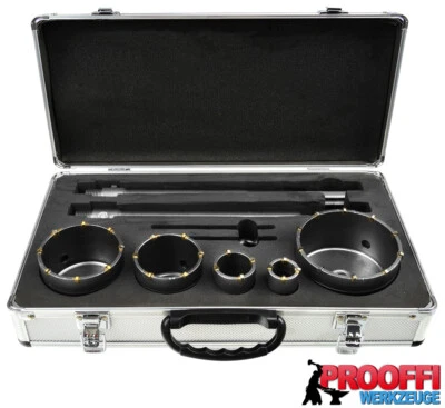 GEKO SDS-plus SDS-max Bohrkrone Dosenbohrer Kernbohrer Set Ø 30 40 65 80 100 mm G4009