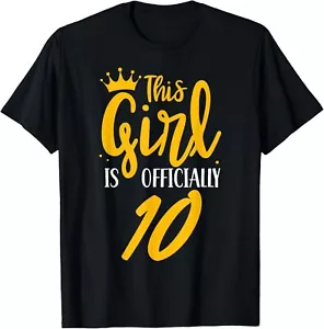 This Girl Is Officially 10 Years Birthday Old Age Her Ten T-Shirt Hoodie - Picture 1 of 13