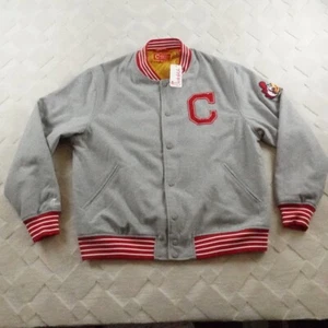 Chick-fil-A Giacca Bomber Lana Uomo Extra Large Grigio Stile Varsity Chiusura a Scatto - Foto 1 di 11