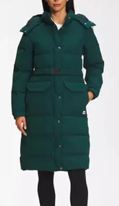 The North Face Women Sierra Down Long Parka Warm Winter Jacket Green Sz M NWT - Picture 1 of 11