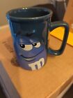 M&M's Blue Man Coffee Mug Mars Licensed Mm 3D Raised Collectible Cup 4 1/2 In