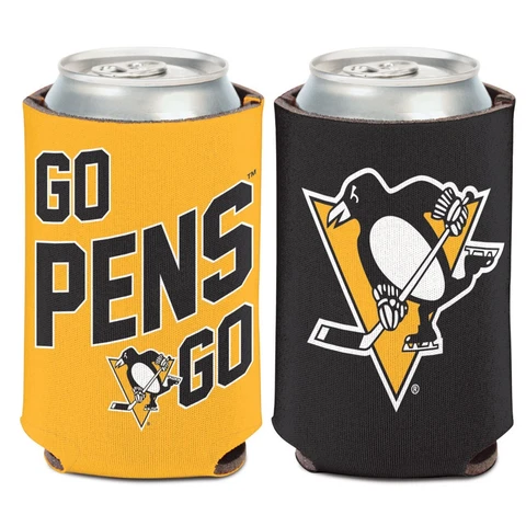 Pittsburgh Penguins Slogan Design NHL Can Cooler 12oz Collapsible Koozie Cover
