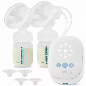 Double Electric Breast Pump with 4 Size Flanges 2 Modes & 8 Levels Pain Free - Picture 1 of 9
