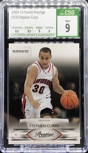 2009 Panini Prestige Stephen Curry ROOKIE RC #230 Sub Grade GEM MINT X2 CSG 9 - Picture 1 of 6