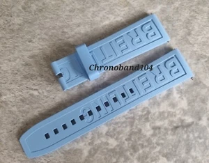Correa de reloj Breitling Pro lll 22/20 mm genuina OEM azul cielo goma 183SS ¡Nueva!! - Imagen 1 de 7