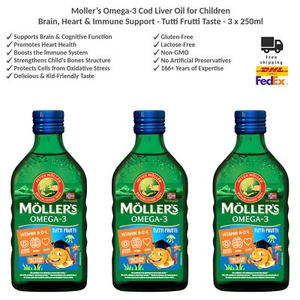 Mollers Norwegian Tutti Frutti Flavoured Fish Oil Omega-3 DHA EPA Möller's x3 - Picture 1 of 6
