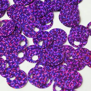 Paillettes rotonde foro grande 20 mm ametista viola ologramma glitter brillantini paillettes - Foto 1 di 2