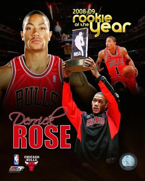 DERRICK ROSE CHICAGO BULLS 2008-09 Novato del Año ARCHIVO FOTO 8x10 FOTO Foto 1 de 1