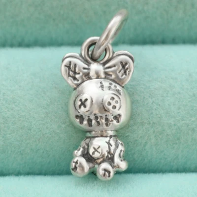 Voodoo Doll Charm Pendant Dangle In 925 Sterling Silver Magical Halloween Gift - Image 1 of 4